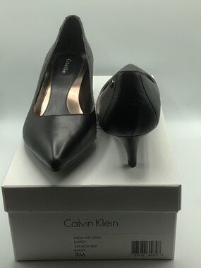 Calvin Klein Kid Leather Kitten Heels.  Worn 1 x